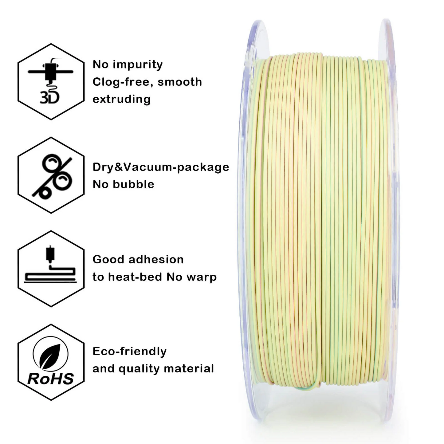 Ziro3D Tri-Color Matte PLA Filament