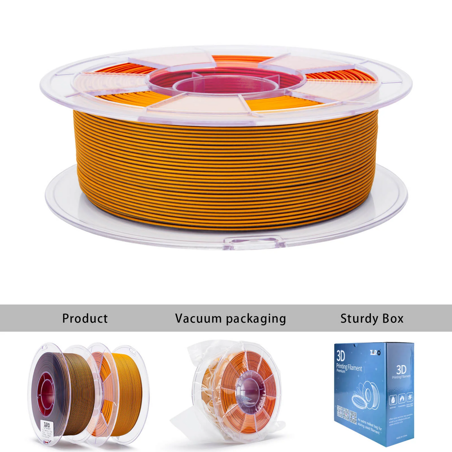 Ziro3D Tri-Color Matte PLA Filament