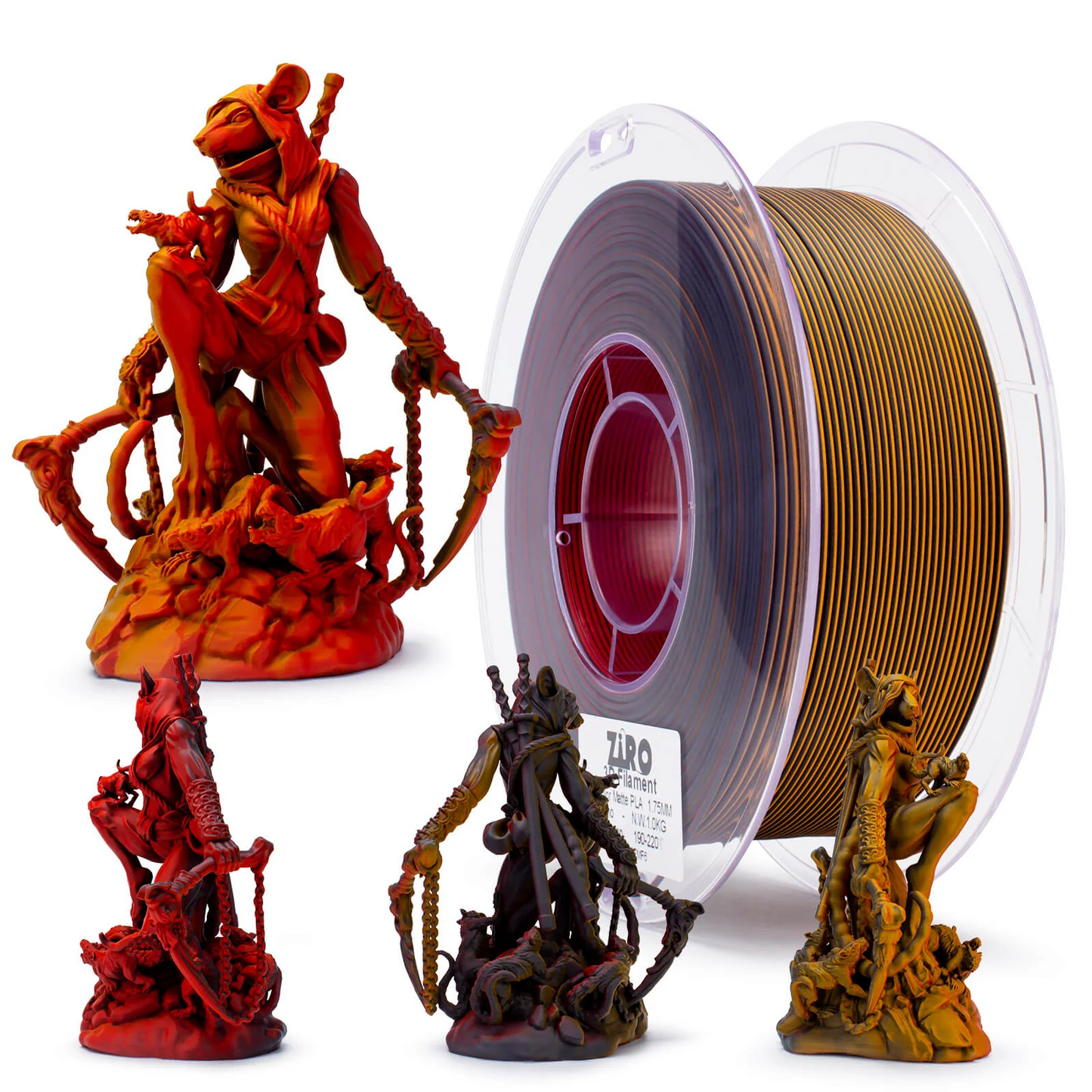 Ziro3D Tri-Color Matte PLA Filament